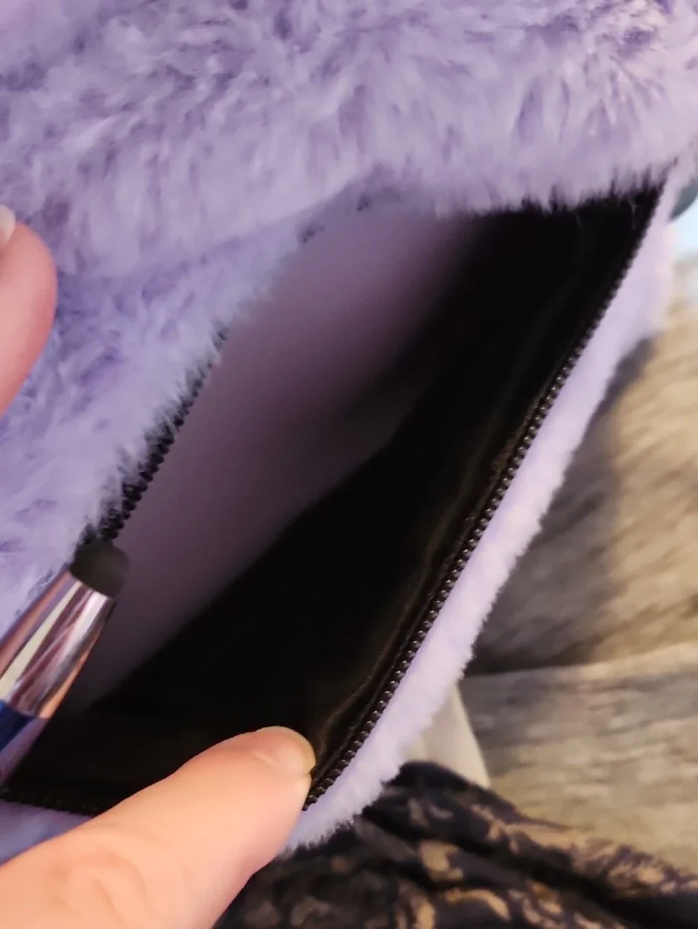 STITCH Disney Lavender Faux-Fur Mini Backpack